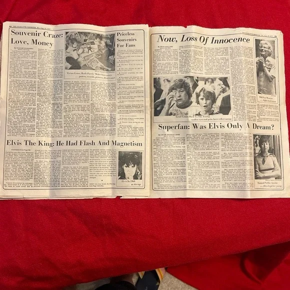 Vintage Elvis Newspaper Keepsake Charlotte August 19 . 1977 - Picture 5 of 9